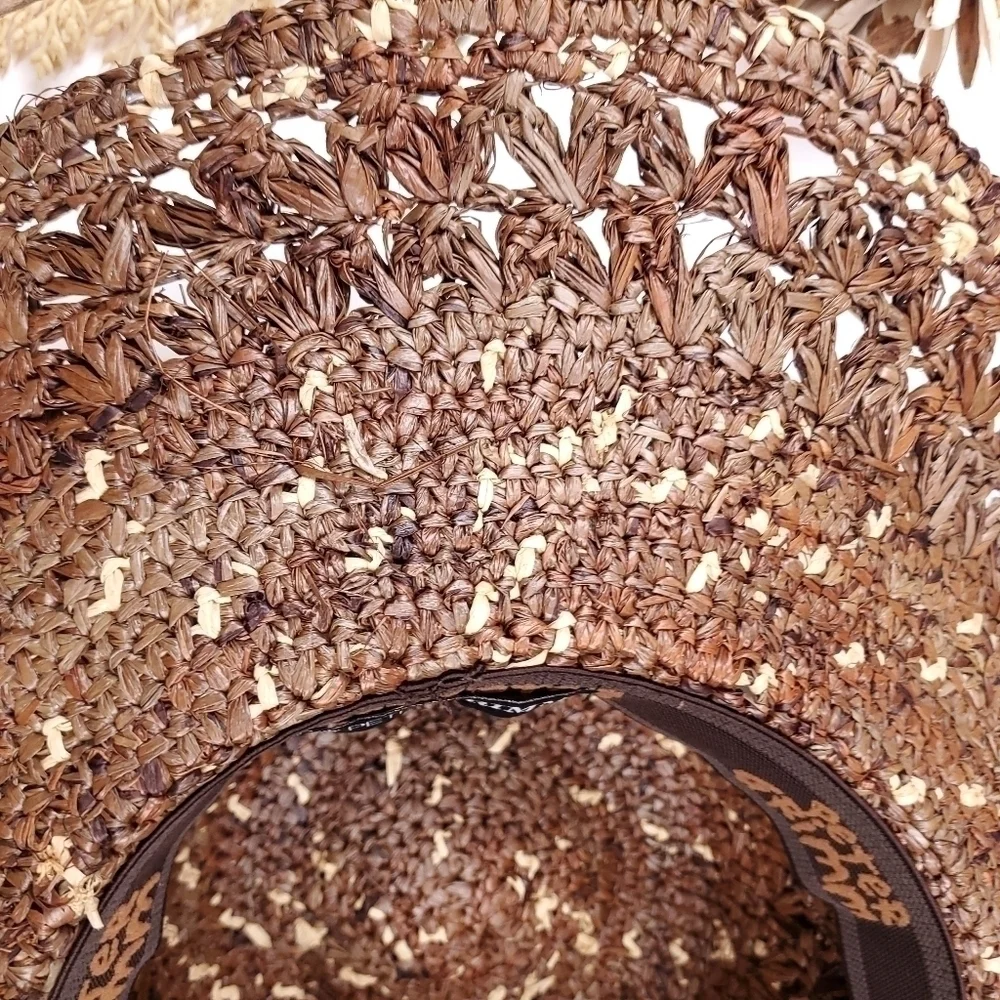 New Women's Peter Grimm Dark Brown Wide Brim Hat OSFM One Size Fits Most - Picture 9 of 15